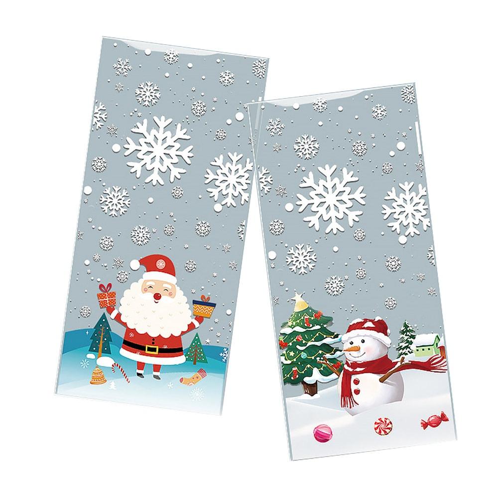 50PCS Cartoon Santa Christmas Gift Bag Multicolor Christmas Packaging Bag  For Merry Christmas