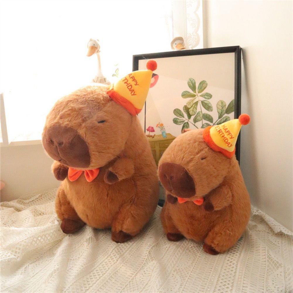 

Мультяшный день рождения Капибара украшения Мягкая плюшевая игрушка Капибара Креативная шапка для дня рождения Капибара Дети