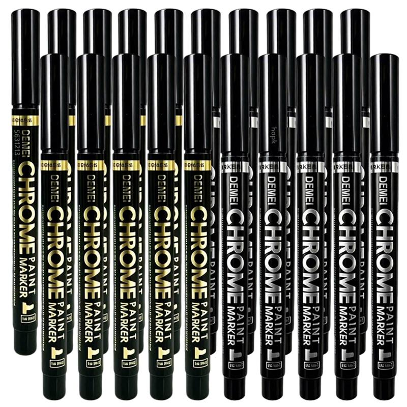 1-20Pcs Mirror Marker Pen DIY Reflective Paint Pens Mirror Markers Chrome Gold SILVER Marker Signature Car Styling Art Craftwork