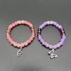 Stylish Elastic Rope Bracelets Y2k Aesthetics Beaded Bracelet with Assorted Cute Pendants Charm Couple Bangles Jewelry