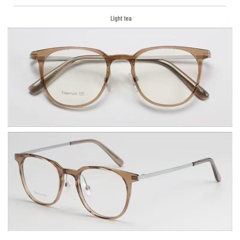 Unisex Pure Titanium Eyeglass Frames with Full-Frame and Acetate TR Options for Myopia, Compatible with Prescription Lenses.