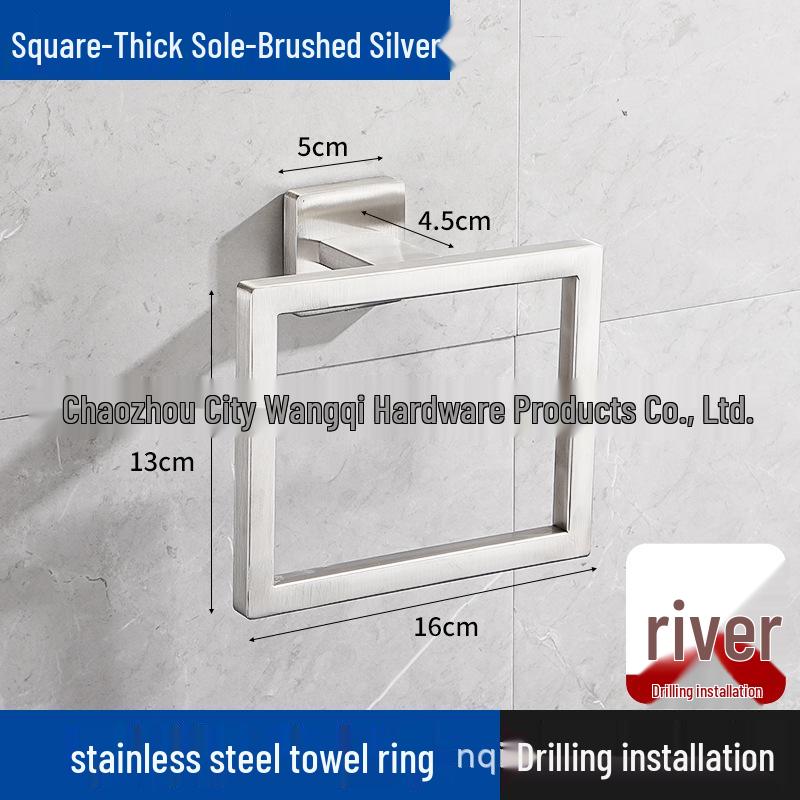 304 Stainless Steel Wall-Mounted Towel Ring for Bathroom, Kitchen, and Hotel Use