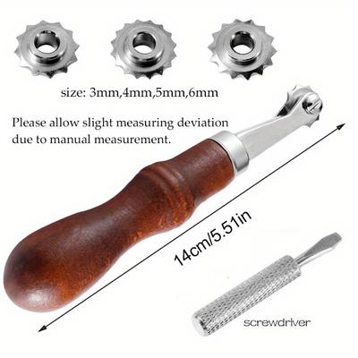 3/4/5/6mm Bricolage Artisanat du Cuir Roue de Marquage de Ligne de Point Over Outil d'Espacement Roulette à Engrenages Artisanat du Cuir Espacement Outils de Couture