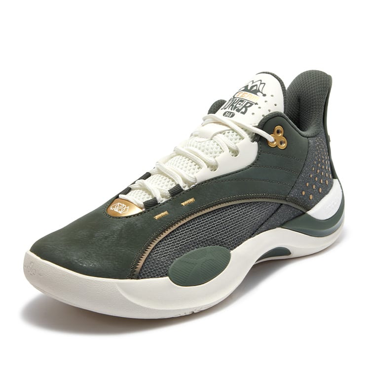361 Team Joker Low top Basketball Shoes Men's Green White 572511105-6