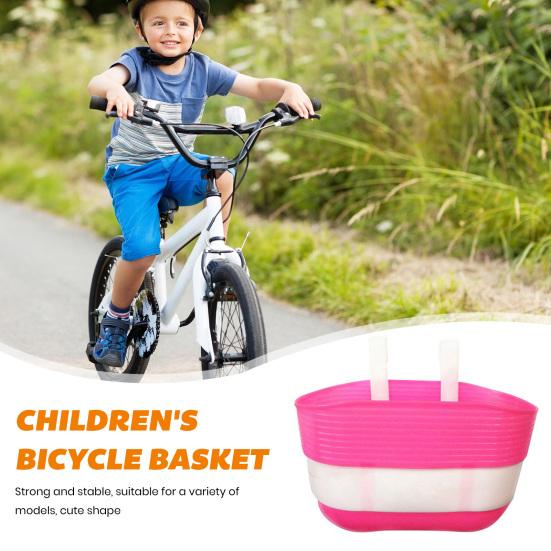 Bicycle Basket Large Capacity Bright Color Strong Load-bearing Smooth Edge Easy Installation Kids Scooter Bike Handlebar Front Storage