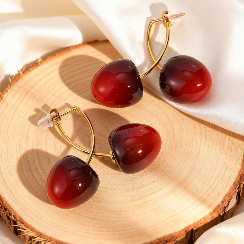 Sweet Cherry Earrings for Women Adorable Dangle Earrings Fruit Earrings Perfect Gift for Girls Charm Jewelry