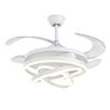 Modern Living Room Ceiling Fan with Lights Intelligent Ceiling Fan Retractable Blades LED Light Remote Dimming Home Decoration