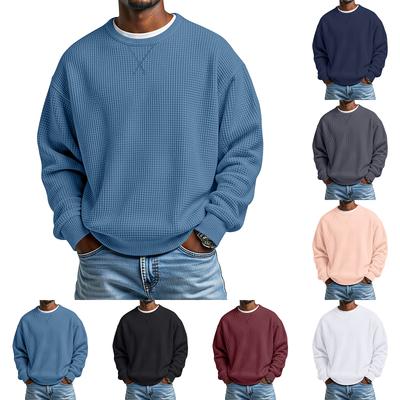 Camiseta Casual Esportiva Masculina Gola Redonda Manga Longa Top Base em Malha