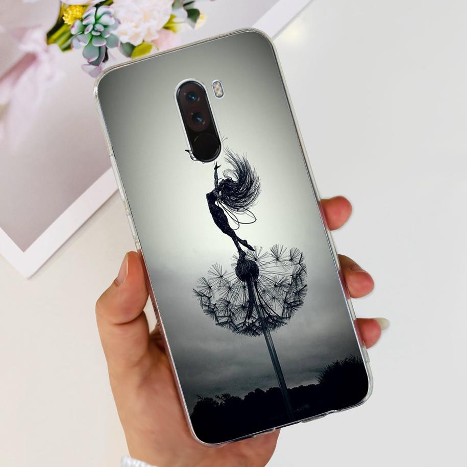 Para Xiaomi Pocophone F1 Funda Poco F1 Moda Flor Cubierta Silicona Suave Delgada Funda de Teléfono Para xiaomi Pocophone F1 Global F 1 Funda