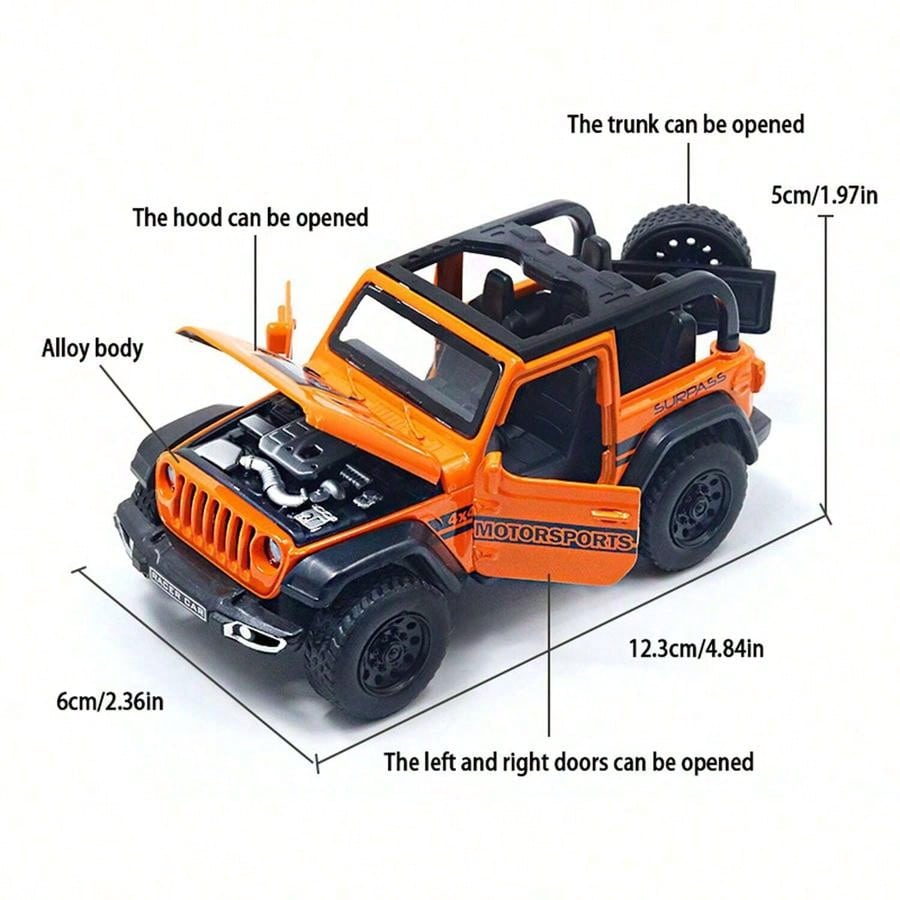 Alloy Off-Road Vehicle 1:36 Model Car With Four Doors That Can Be Opened, Toy Gift Decoration