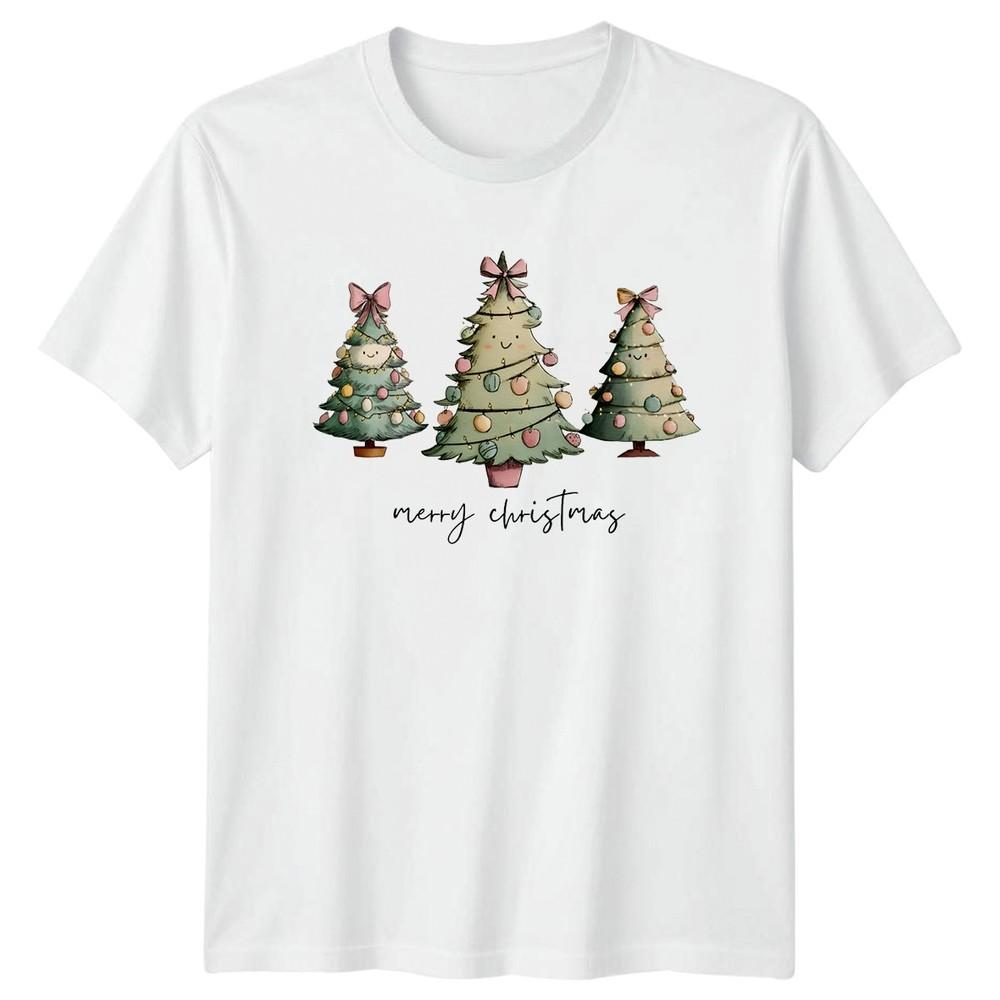 Merry Christmas Trees Christmas Holidays Unisexs Unisexs Graphic Tee Shirt S