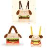 Plush Hamburger Dog Backpack Large Capacity Handbag Cute Kids Birthday Gift