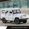 1:18 Rosja Stop Metal UAZ Traveler Hunter Model Diecast Zabawki Samochód Spund Światło Pull Back 6 Drzwi Otwierane Pojazdy Chłopiec Dzieci Prezent Ozdoba