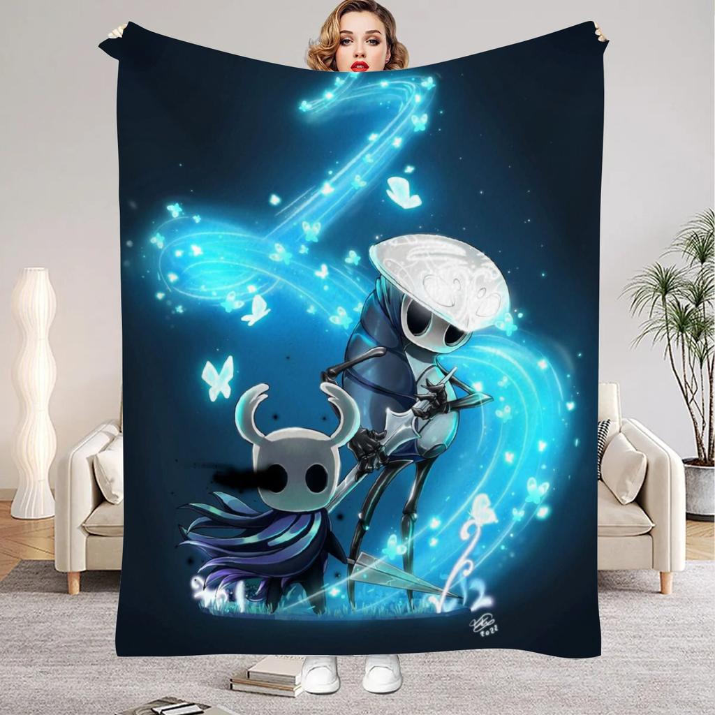 Hollow Knight Blanket Cartoon Game Printed Flannel Blanket for Home Living Room Bedroom Decor New Year Christmas Gift for Fans