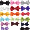 Bow Tie Grid Pattern Skin-friendly Polyester Wedding Formal Meeting Necktie for Men