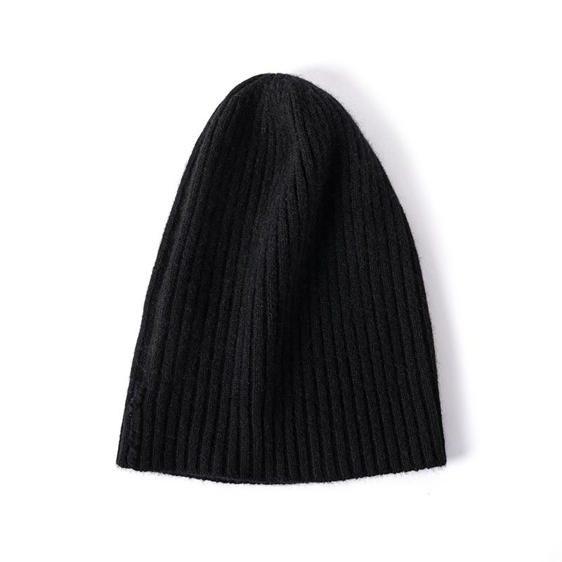 Women 100% Pure Cashmere Beanie Hat Rib Knit Solid Color Winter Warm Soft Slouchy Skullies Cap Cold Weather Accessory