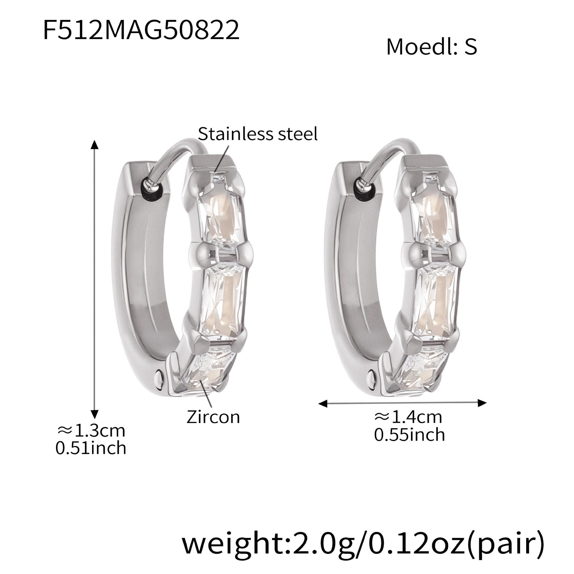 Qiong Yao Gold-Plated Zirconia Stud Earrings - Simple Design with Intersecting Full Diamonds