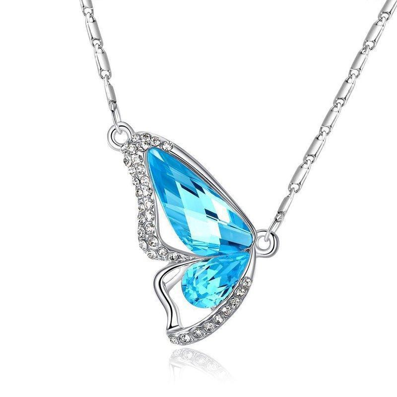 European and American Crystal-Inlaid Bracelet Necklace Earring Set - Fashionable Love Design