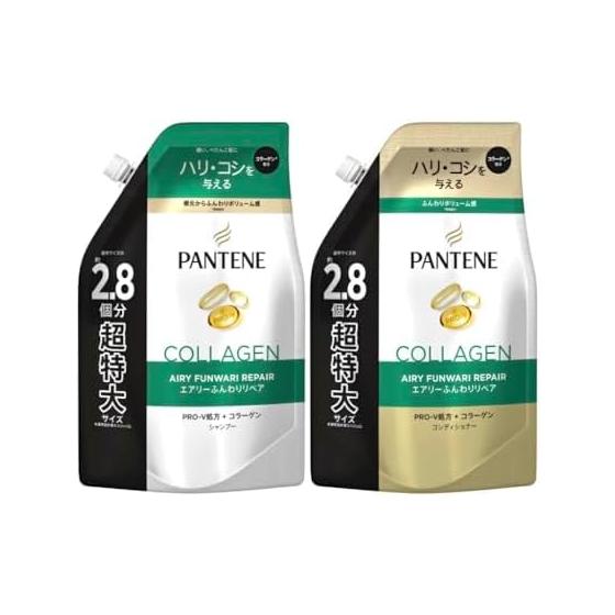 [Set sale] Pantene Soft Repair Shampoo & Treatment Conditioner Refill Large Capacity Extra Large Size 860ml Green