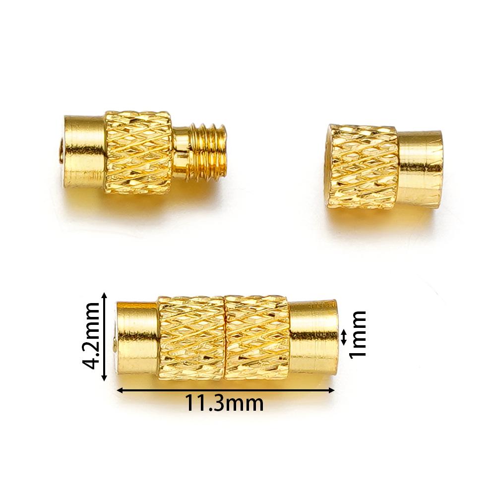 20pcs Brass Screw Clasp Closure Fastener Lock Jewelry End Tip Caps For DIY Bracelet Necklace Jewelry  Making Supply Accessories