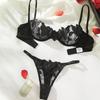 Sexy Stahlbügel ultradünnes BH-Set formt große Brüste und betont kleine transparente Spitze Prinzessin erotische Unterwäsche