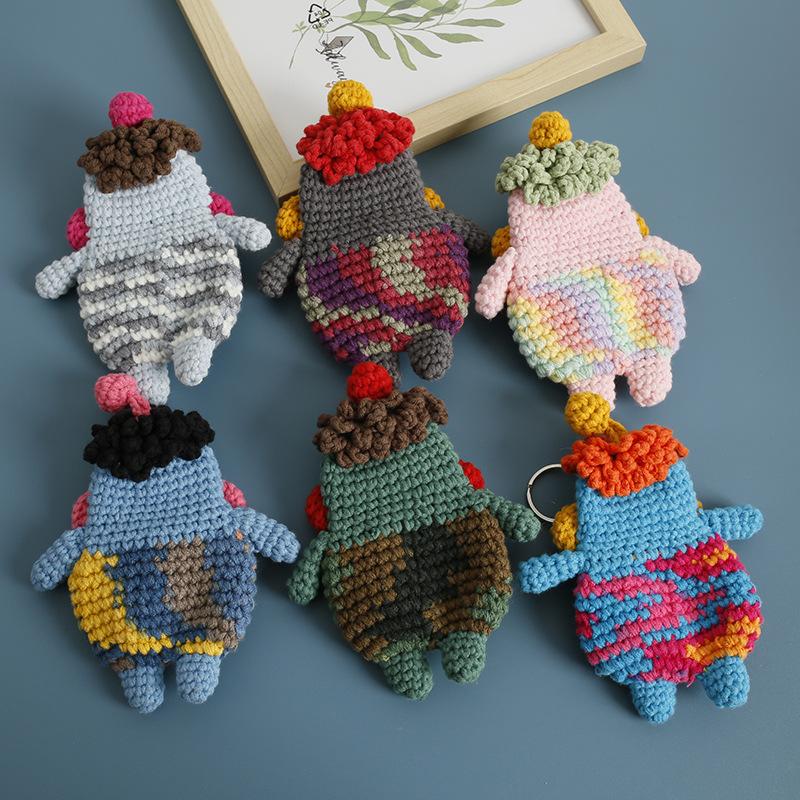 Funny Sausage Mouth Doll Series Crochet Bag Keychain For Car Keys Holder Knitting Doll Keyrings For Key Storage Custom Accessory
