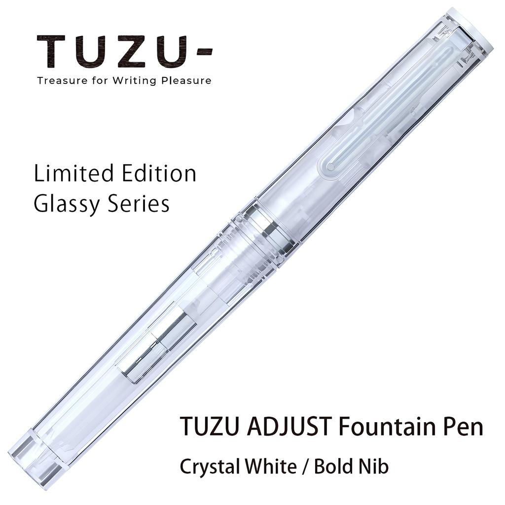 Sailor Fountain Pen TUZU ADJUST Glassy Broad Nib 12-0561 Self-Packaging (Crystal White, B)
