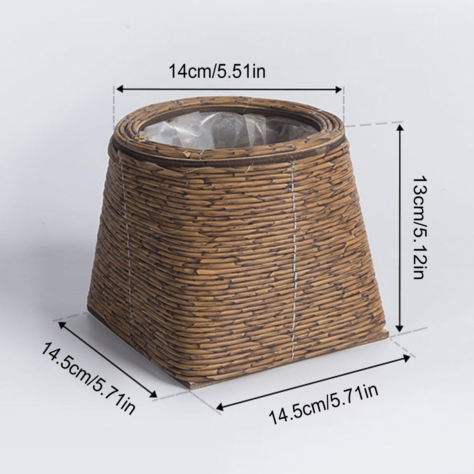 

Nordic Style Rattan Basket Multifunctional Storage Planter Desktop Decor Plant Pot Home Organizer