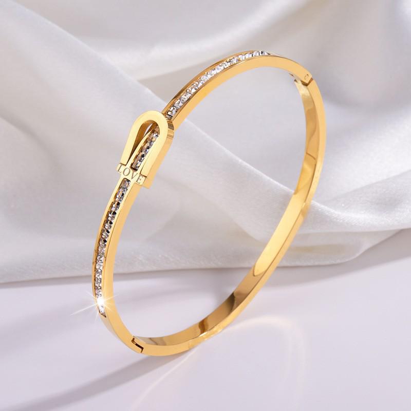 Starry Sky Silver Titanium Steel Bracelet for Women - High-End, Versatile, Full Diamond, Non-Fading Fashion Accessory