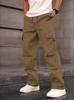 European Size Men's Multi-Pocket Straight Leg Casual Work Pants for Spring & Autumn
