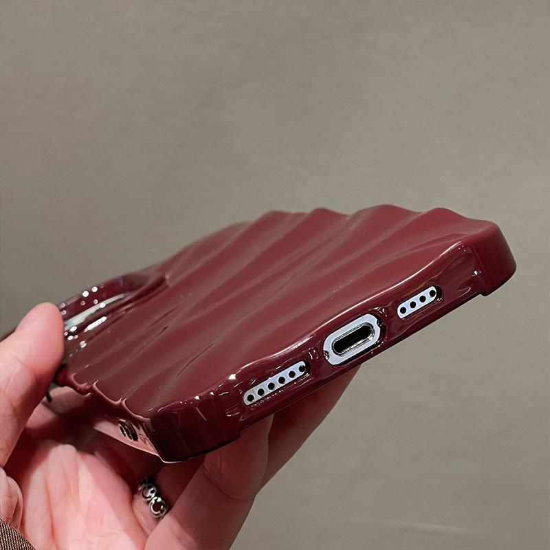 Fashion Ripple Phone Case For Apple iPhone 15 13 11 12 14 Pro Max Plus Soft Silicone Wrinkles Cover Candy Color Shockproof Shell