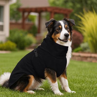 Solid Color Warm Winter Dog Clothes Thickened High-Neck Dog Anxiety Vest Windproof Soft Dogs Calming Jacket Outdoor Activities