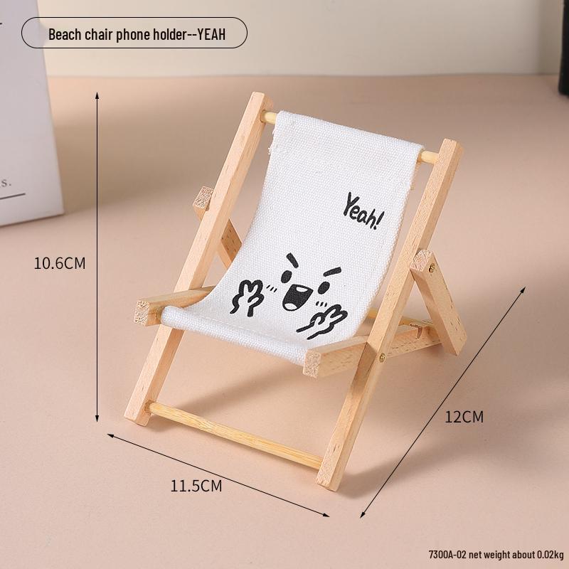 Creative Folding Beach Chair Phone Holder - Cute, Small Furniture and Photo Prop Ornament