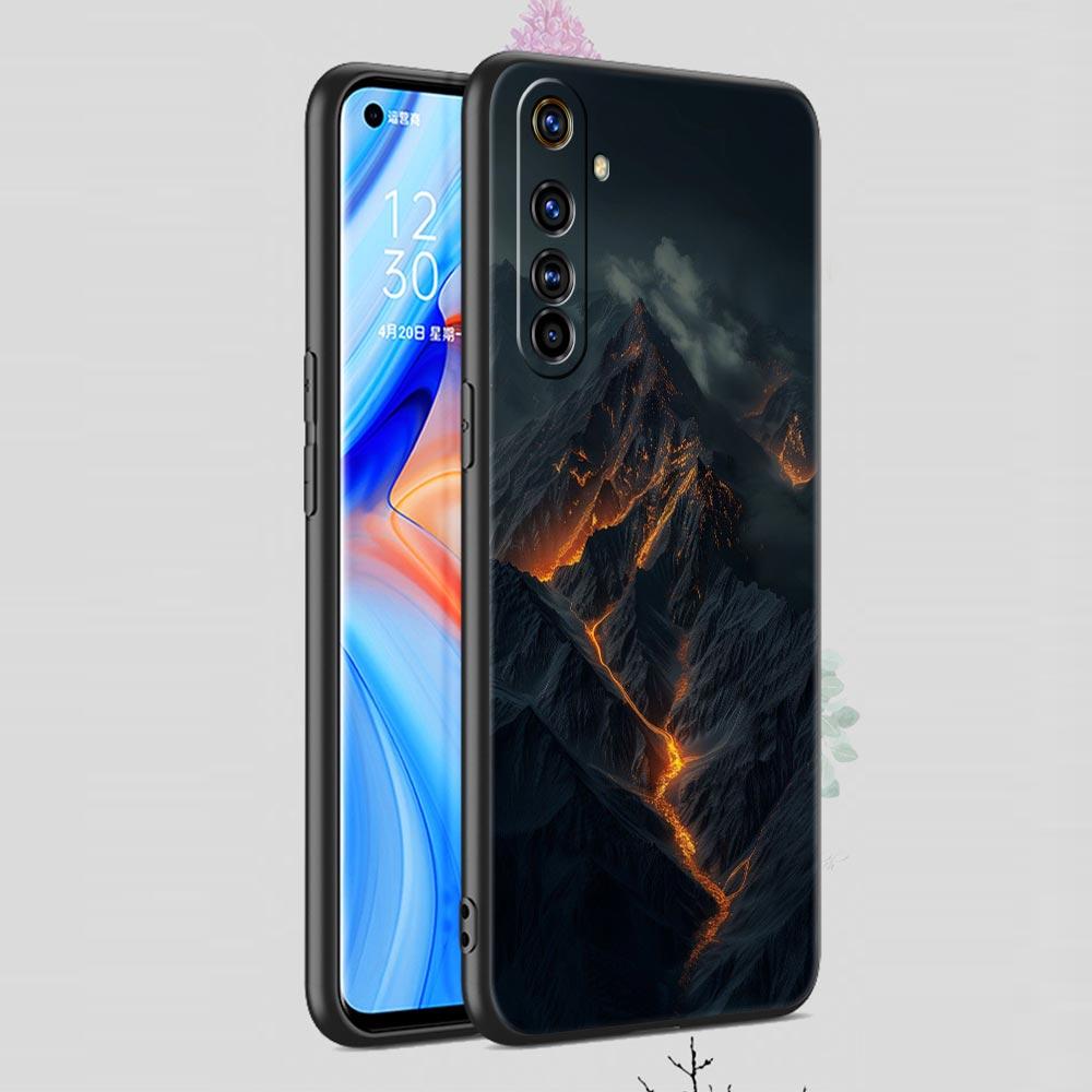 Schwarzer Berg Gipfel Weiches TPU Für Realme 13 12 11 10 9 Pro Plus GT3 GT2 C21 C25 C35 C53 C55 C67 Pro 5G Handyhülle Abdeckung Funda Tasche