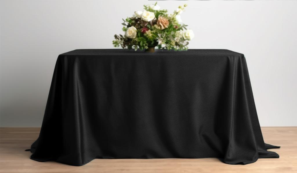 Matt Velvet Black Tablecloth For Table 230X230Cm