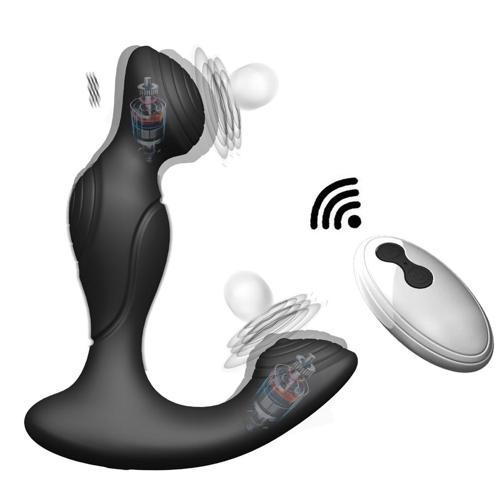 10-frequency Remote Control Dual-vibrating Prostate Massager Sex Toys for Couples Soft Silicone Anal Plug Masturbator
