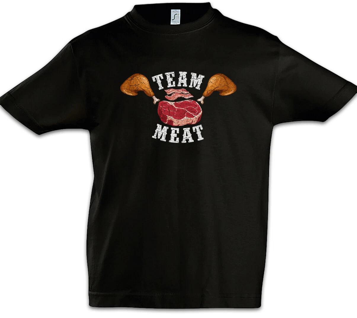 Team Meat Kids Boys kids boys T-Shirt Meat Meat Eater Anti Vegan Vegan Fun 100