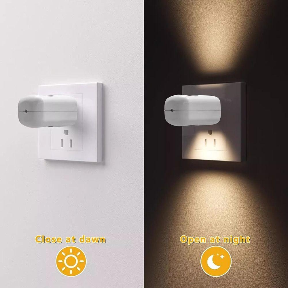Auto Light Sensor Plug-In Wall Lamp Energy Efficient Sensor Night Light  Bedroom Night Lighting