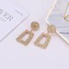Geometric Exaggerated Trapezoidal Alloy Earrings Retro Relief Electroplated Earrings Creative Fashion Women's Jewelry Earring