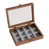 Walnut Color Jewelry Storage Box Dust-proof Design Velvet Material Ring Storage Box Vintage Style Light Luxury Packaging