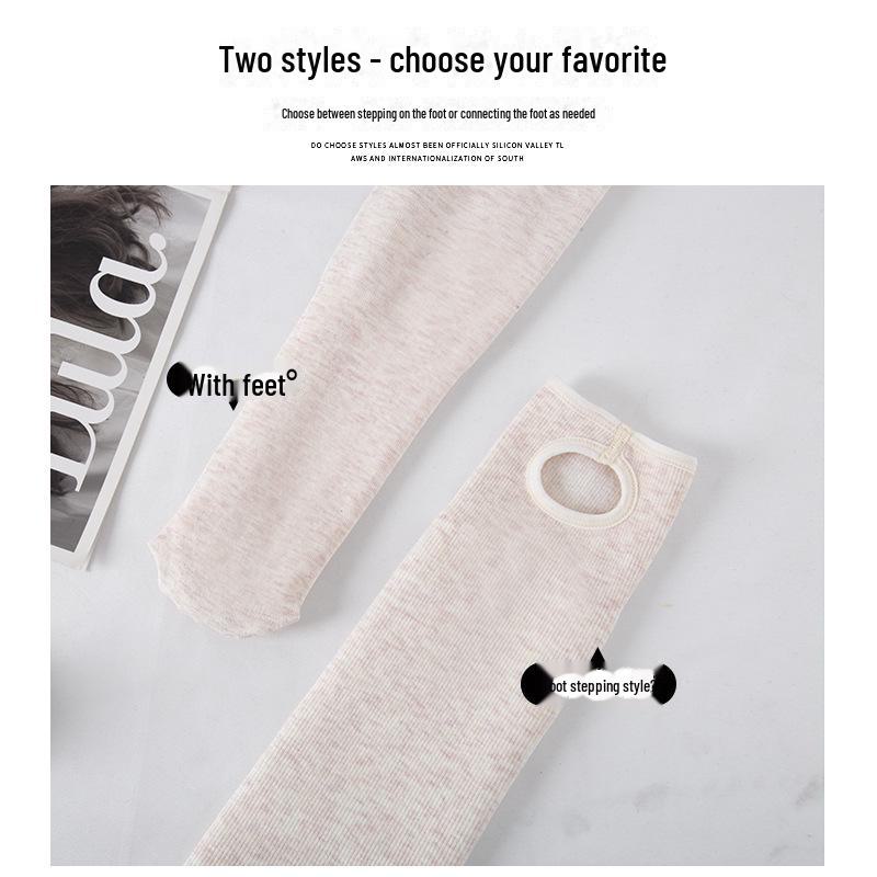 Women's Gray Warm Cotton Velvet-Lined Slim Leggings for Fall/Winter 2025