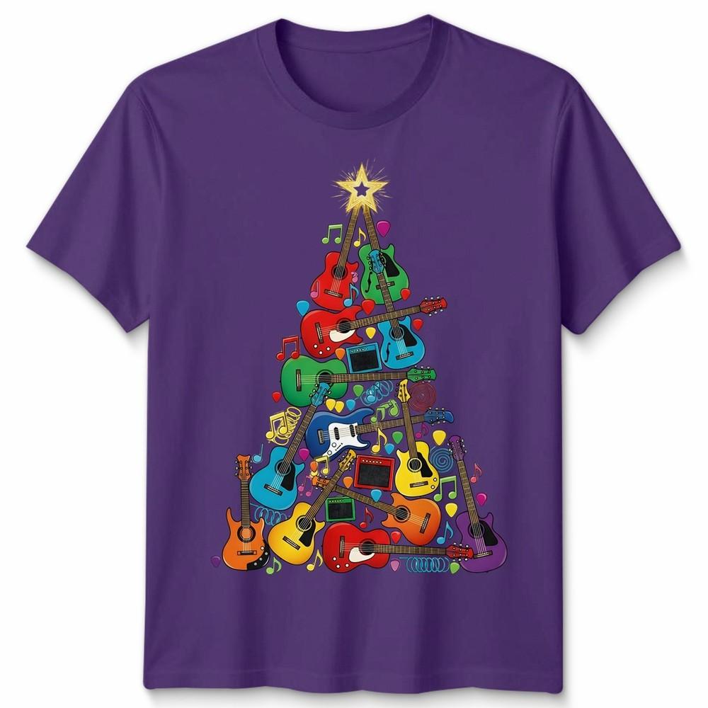 Guitar Christmas Tree Holidays Unisexs TShirt Unisexs Tee Graphic Unisex Music