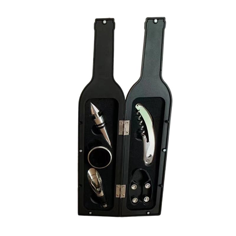 5Pcs Luxurious Wine Opener Set Elegant Stainless Steel Wine Tool Set Corkscrew Opener Pourer Wine Tool Wine Accessories