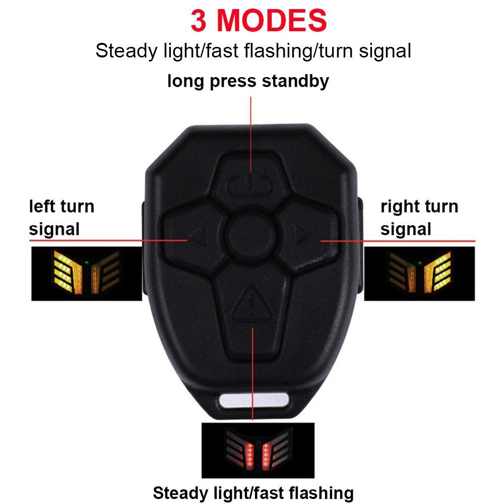 Bicycle Tail Light USB Bike Rear Light Wireless Remote Control Turn Signal for Bicycle