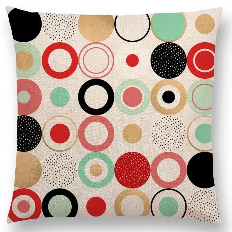 New Abstract Colourful Geometric Pattern Sweet Watercolor Dream Square Round Triangles Gorgeous Cushion Cover Throw Pillow Case
