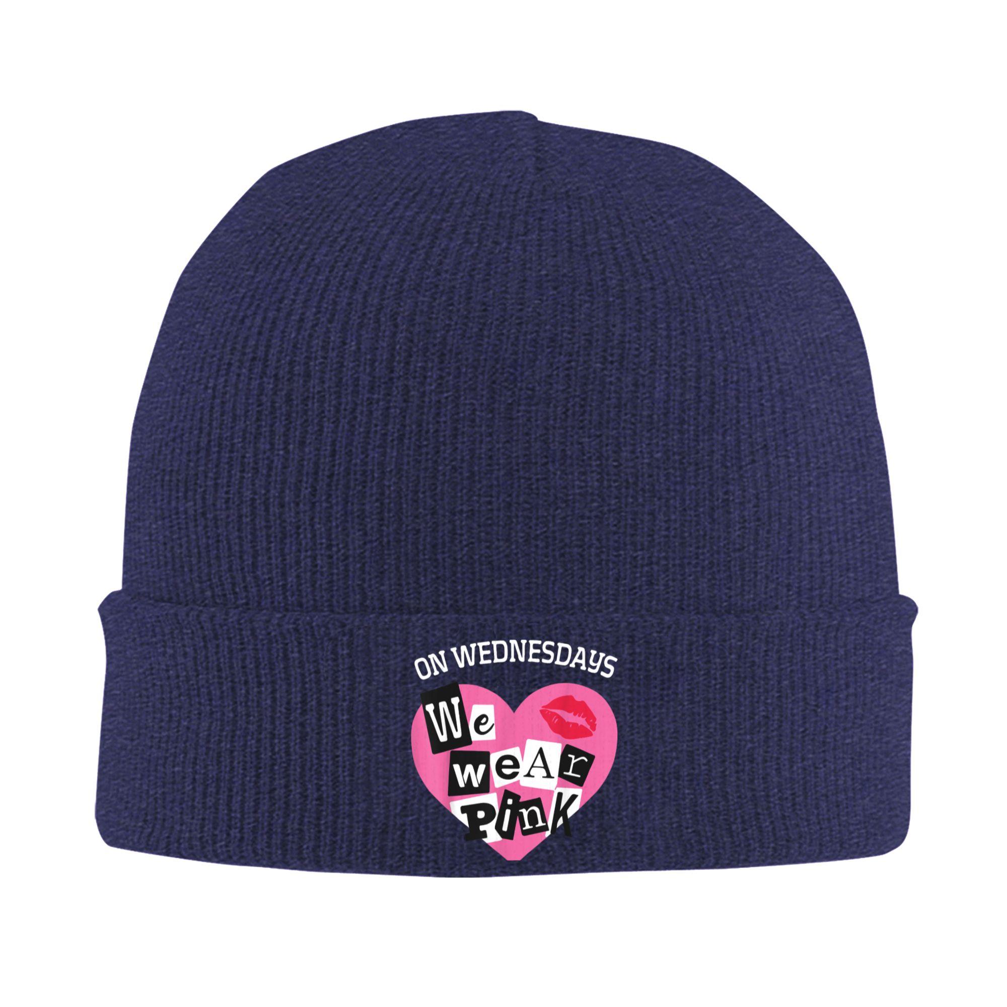 

On Wednesday We Wear Pink Funny Valentine Beanie Hats Knit Hat Men Women Unisex Y2K Thermal Elastic Caps Winter Bonnet Hats One Size