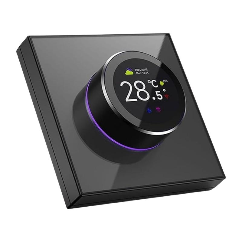 WiFi Activated Voices Control Small Thermostat with Rotating Knob Modern Programmable Thermostat Voices Command for Home