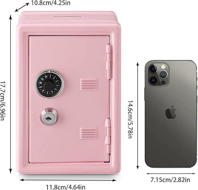 Creative Handheld Piggy Bank: Small Lockable Coin Storage Box with Key