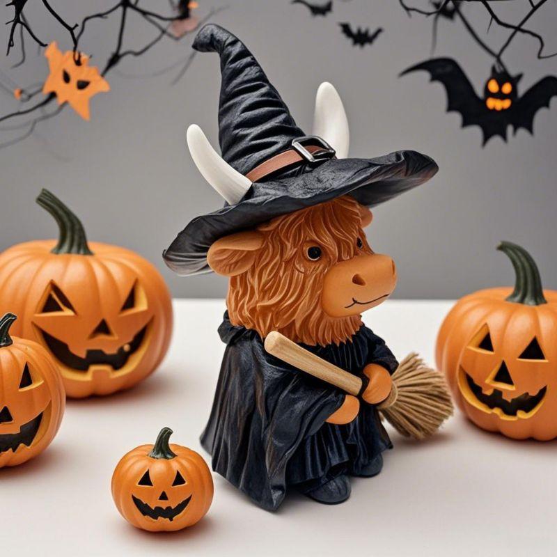 Halloween Christmas Cute Highland Cow Resin Ornament