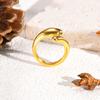 Water Drop Rings For Women, Open Bypass Dome Rings,Thick Stainless Steel Waterproof Statement Knuckle Finger Jewelry